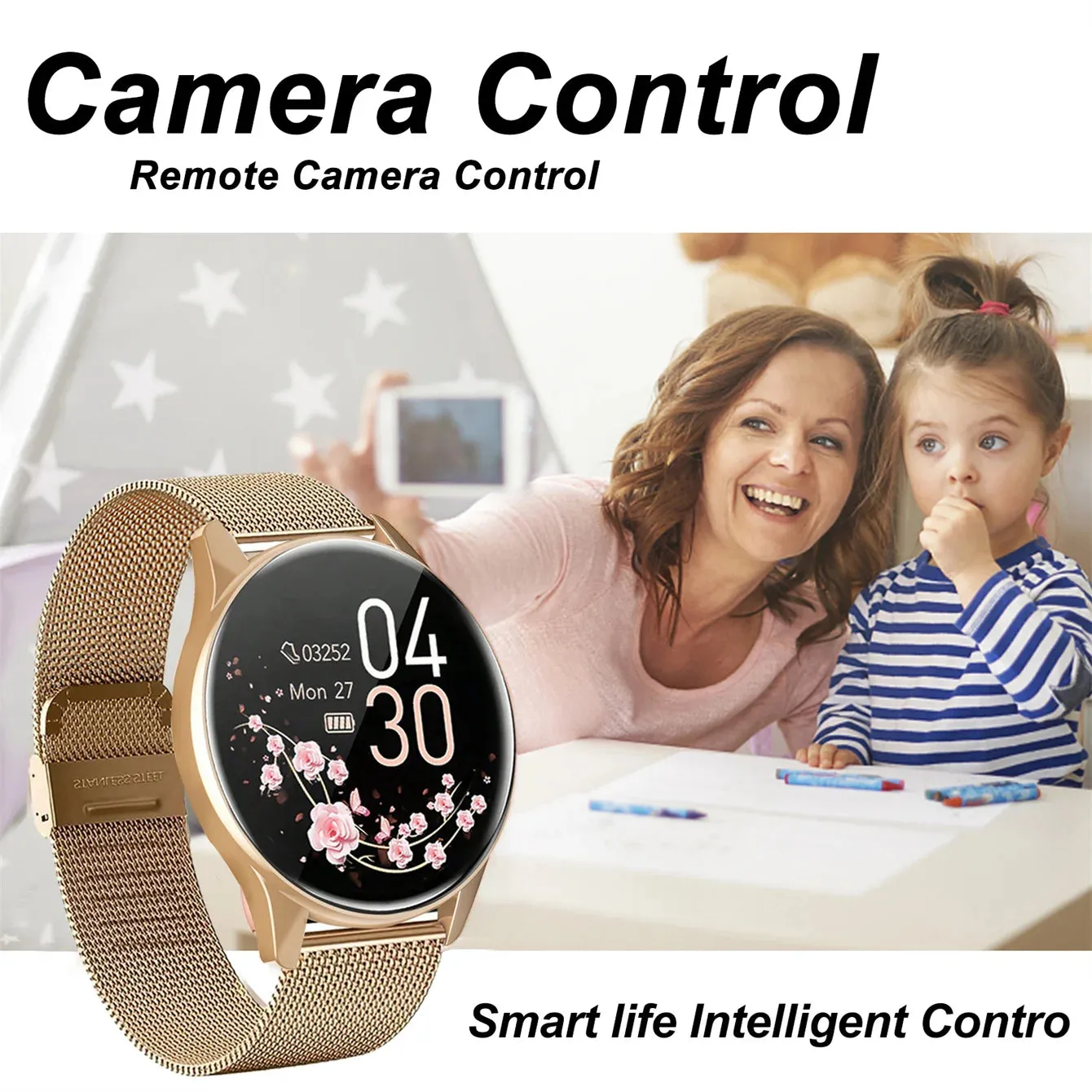 1-Smart Watch, Wireless Call/Dial, Multi-Sport Mode, Alerts, For Men and Women, Customized Wallpaper, iPhone/Andriod