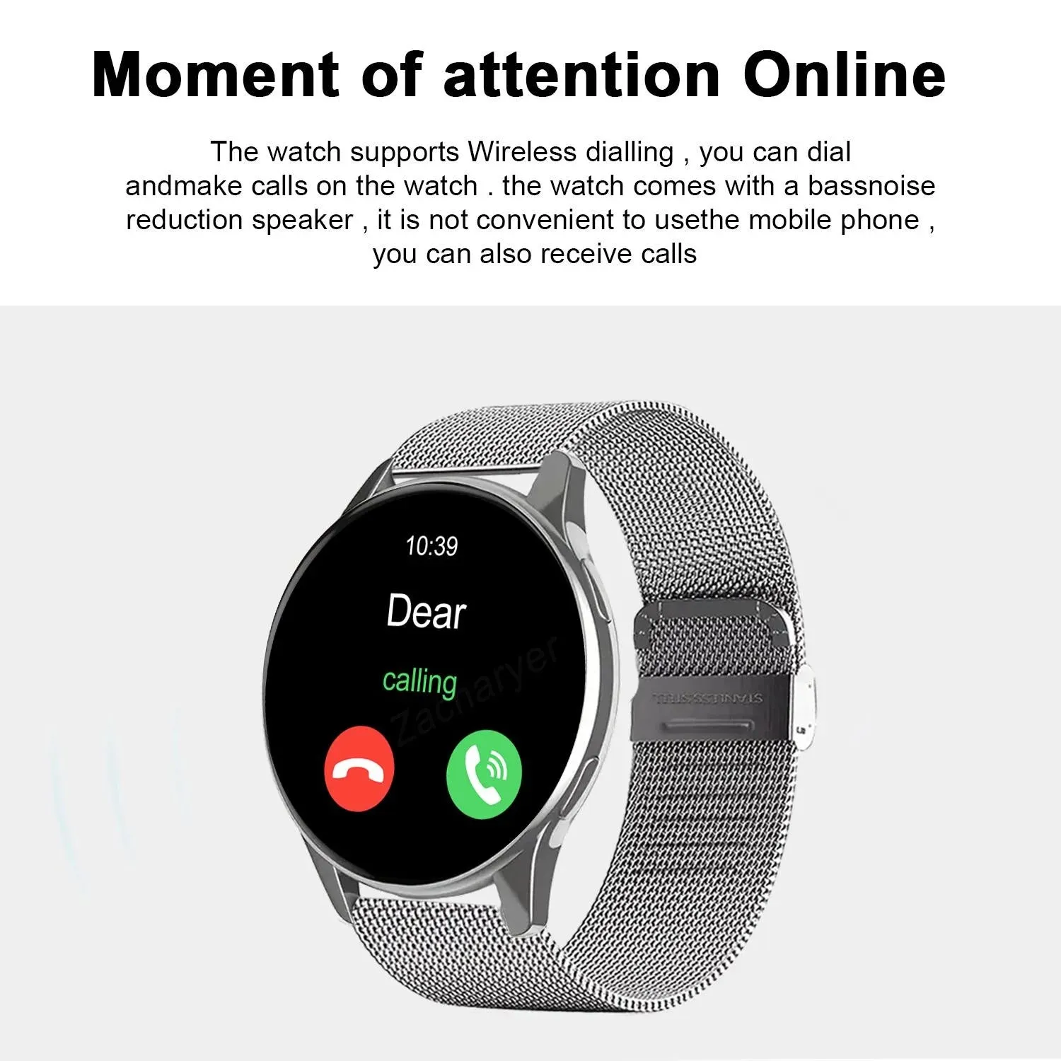 1-Smart Watch, Wireless Call/Dial, Multi-Sport Mode, Alerts, For Men and Women, Customized Wallpaper, iPhone/Andriod