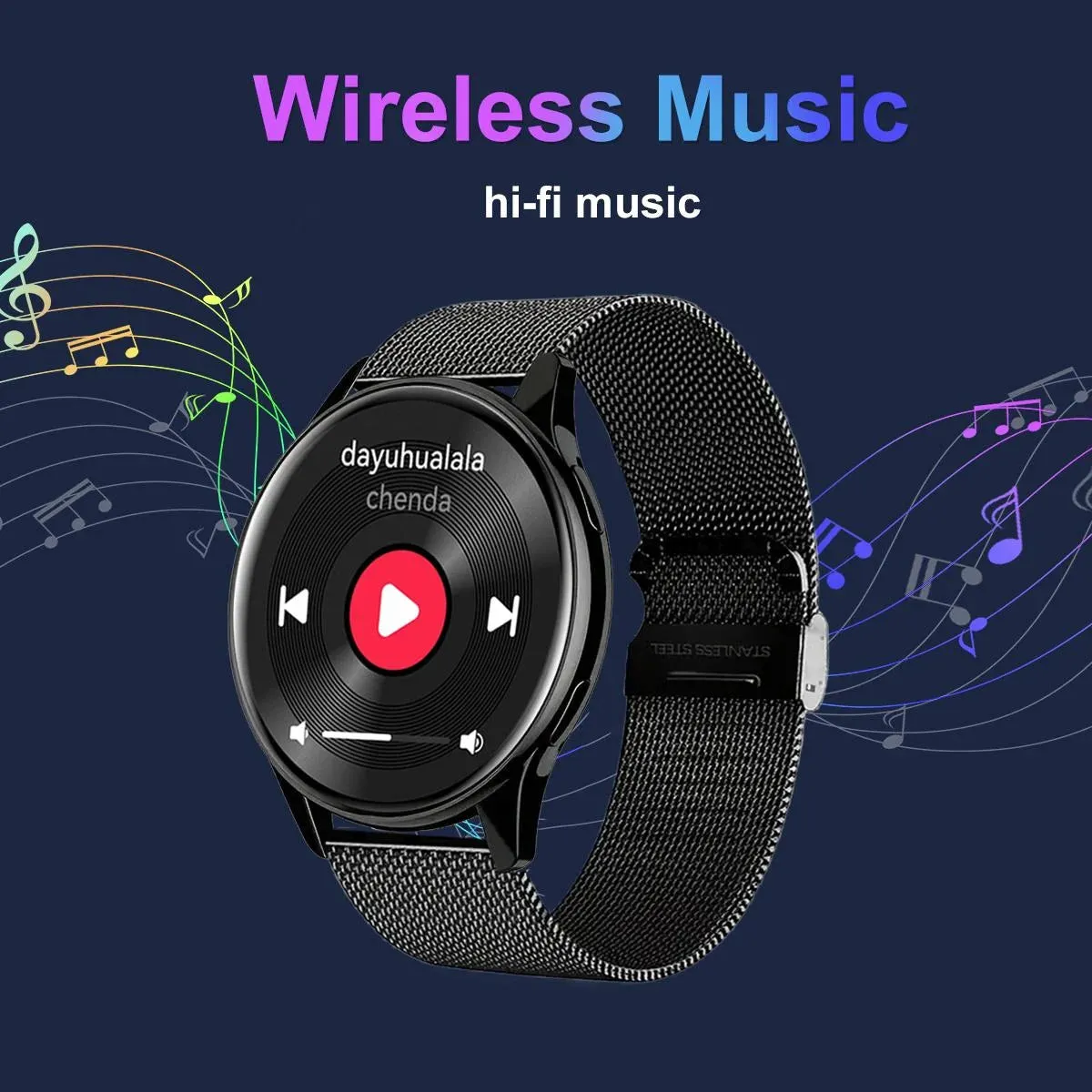 1-Smart Watch, Wireless Call/Dial, Multi-Sport Mode, Alerts, For Men and Women, Customized Wallpaper, iPhone/Andriod