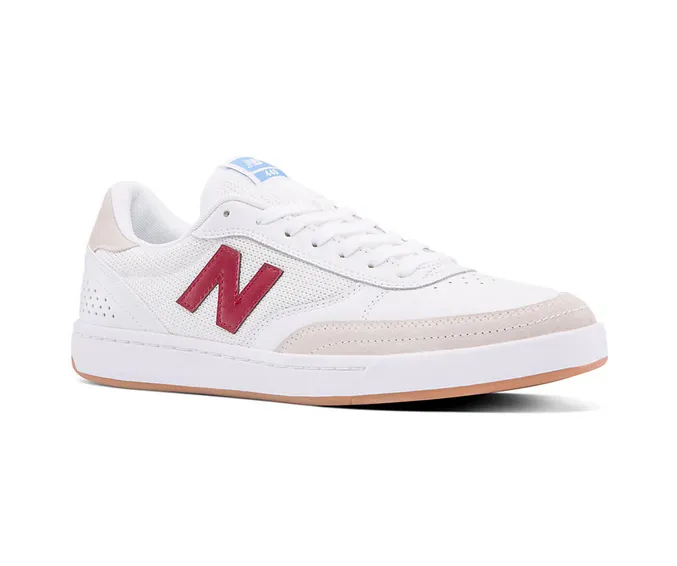 440 Skate Shoe (White/Burgundy)