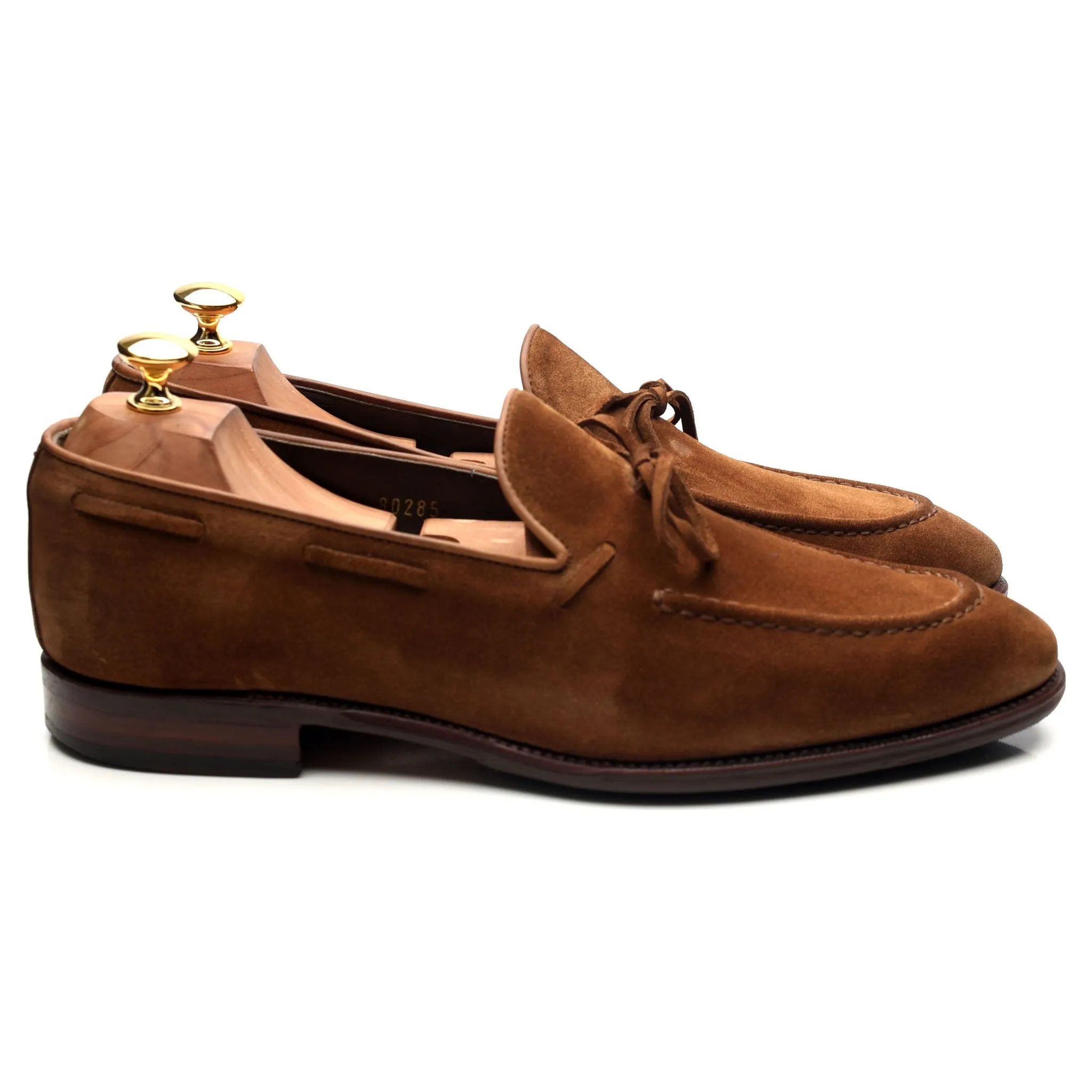 '80228' Tan Brown Suede String Loafer UK 10 EE