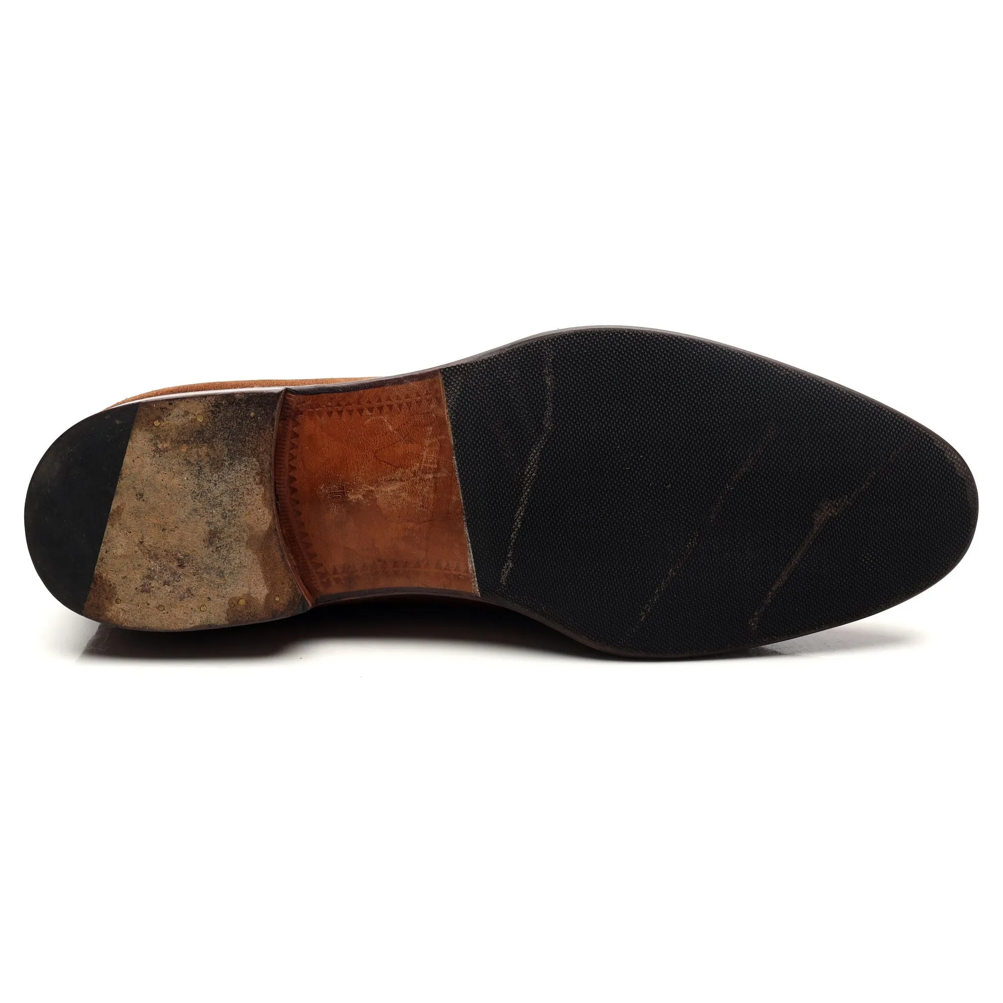 '80228' Tan Brown Suede String Loafer UK 10 EE