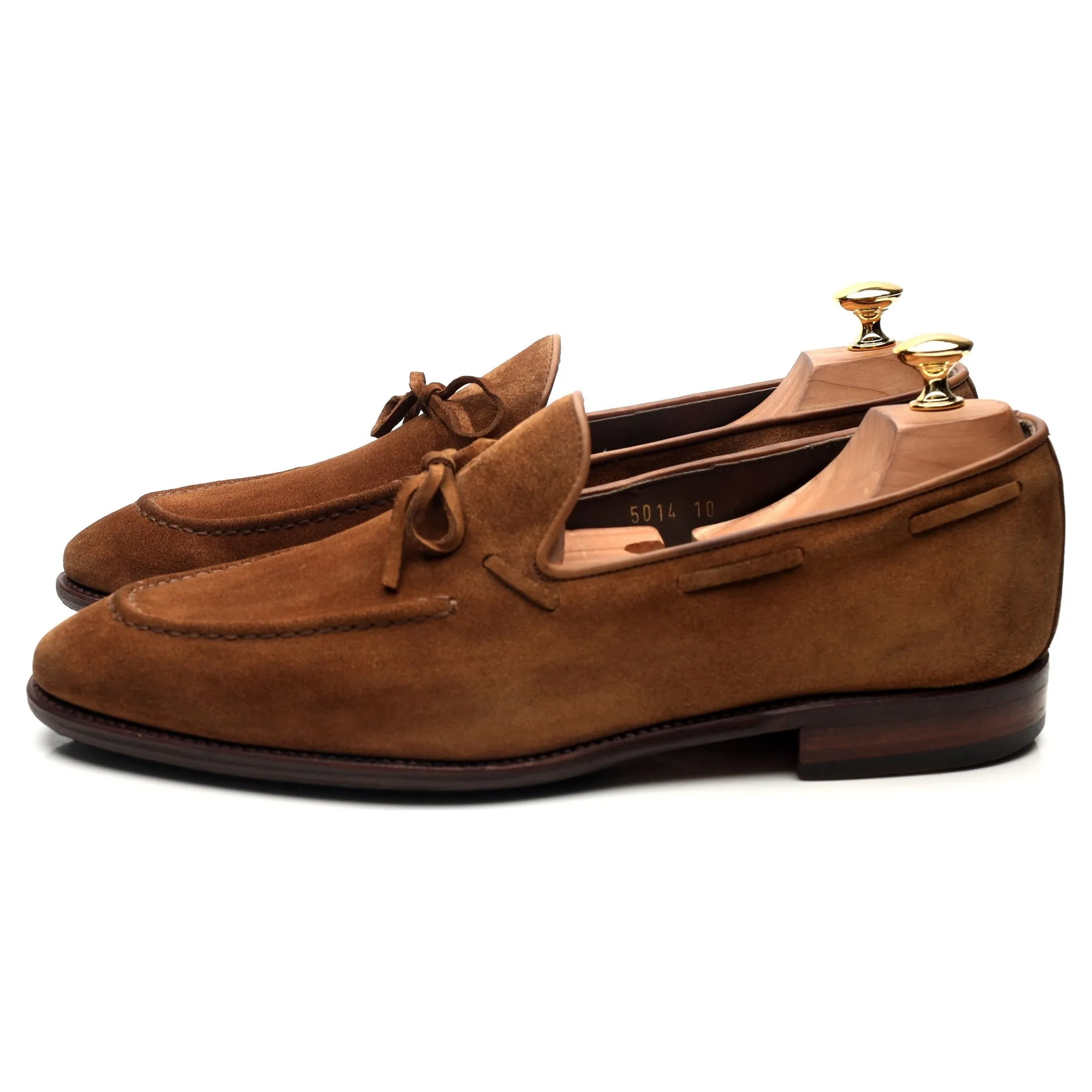 '80228' Tan Brown Suede String Loafer UK 10 EE