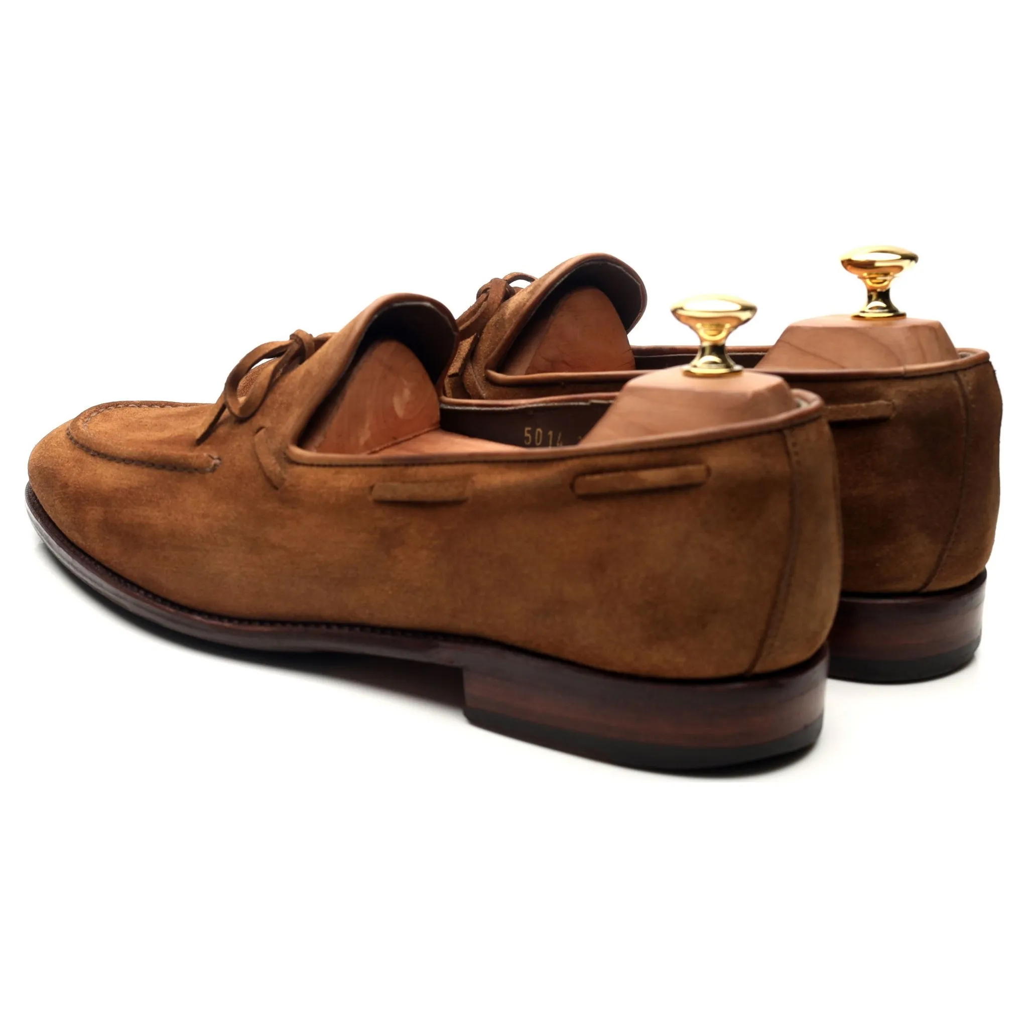 '80228' Tan Brown Suede String Loafer UK 10 EE
