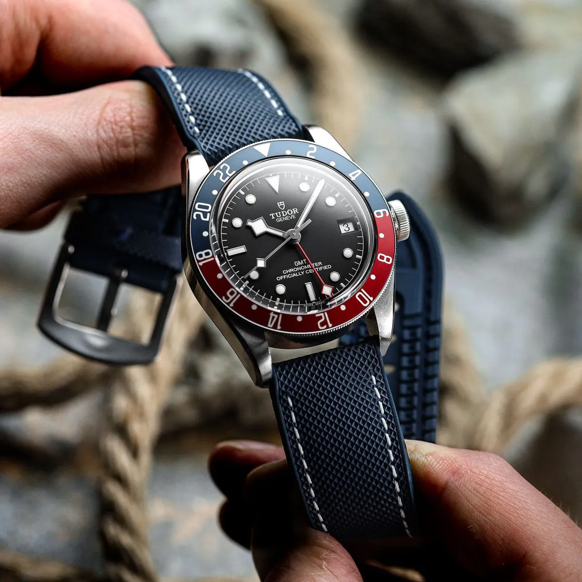 Anvil Fusion FKM Rubber Watch Strap - Black