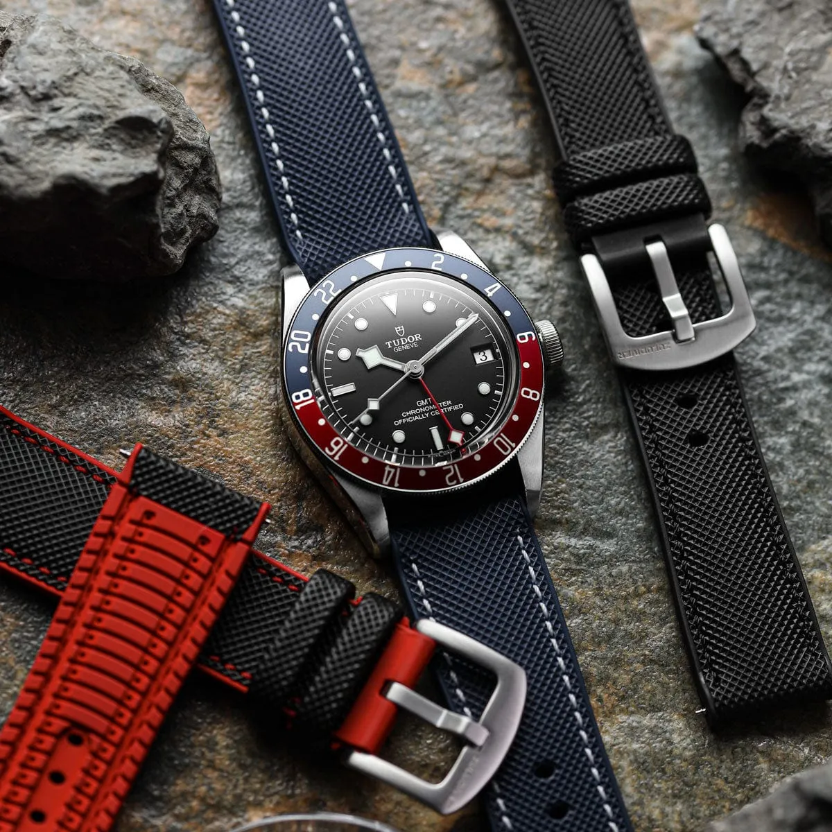 Anvil Fusion FKM Rubber Watch Strap - Black