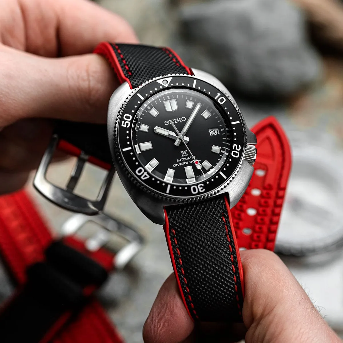 Anvil Fusion FKM Rubber Watch Strap - Black