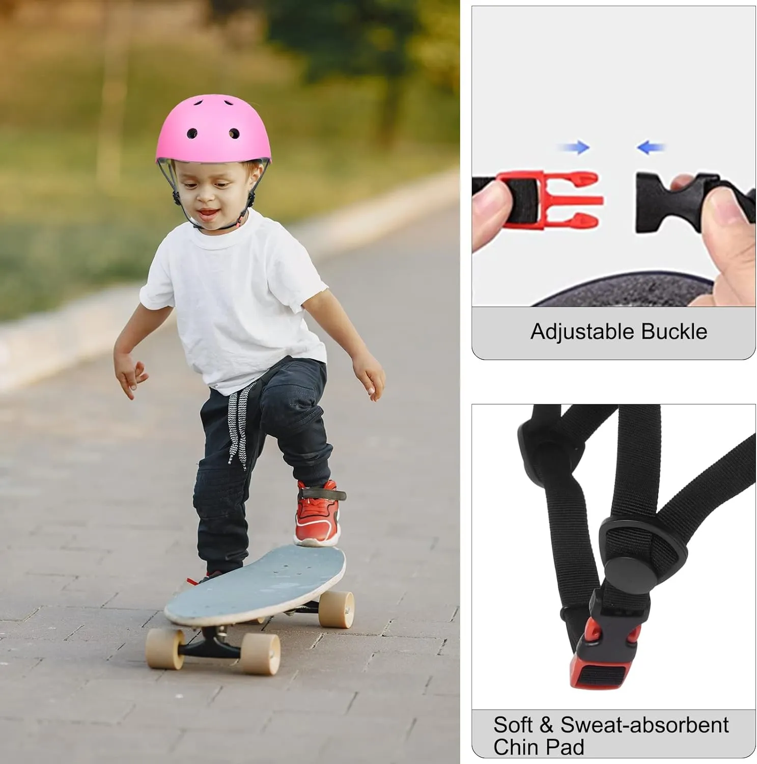 Casque Vlo Enfant Filles Garons 3-13 Ans Rglable Anti-Choc Protection Multi-Sport - Fitnessterapy