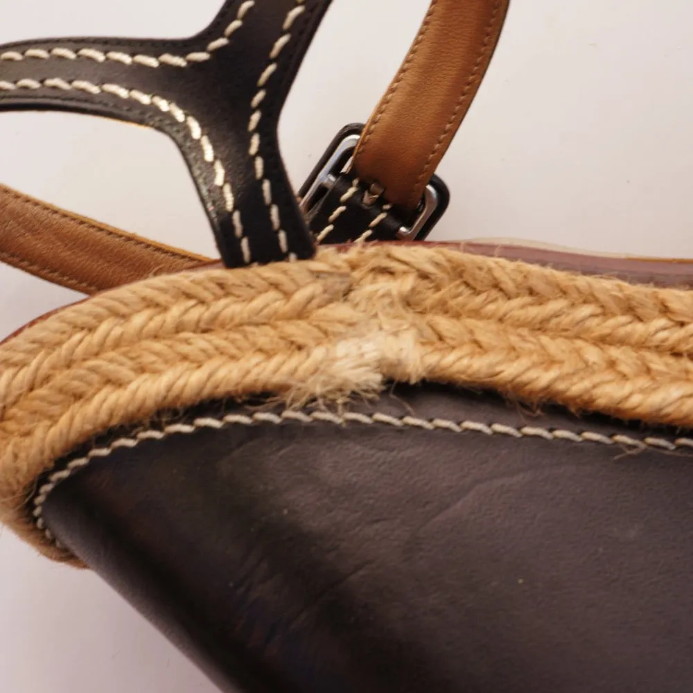 Christian Louboutin Leather Espadrille Wedge