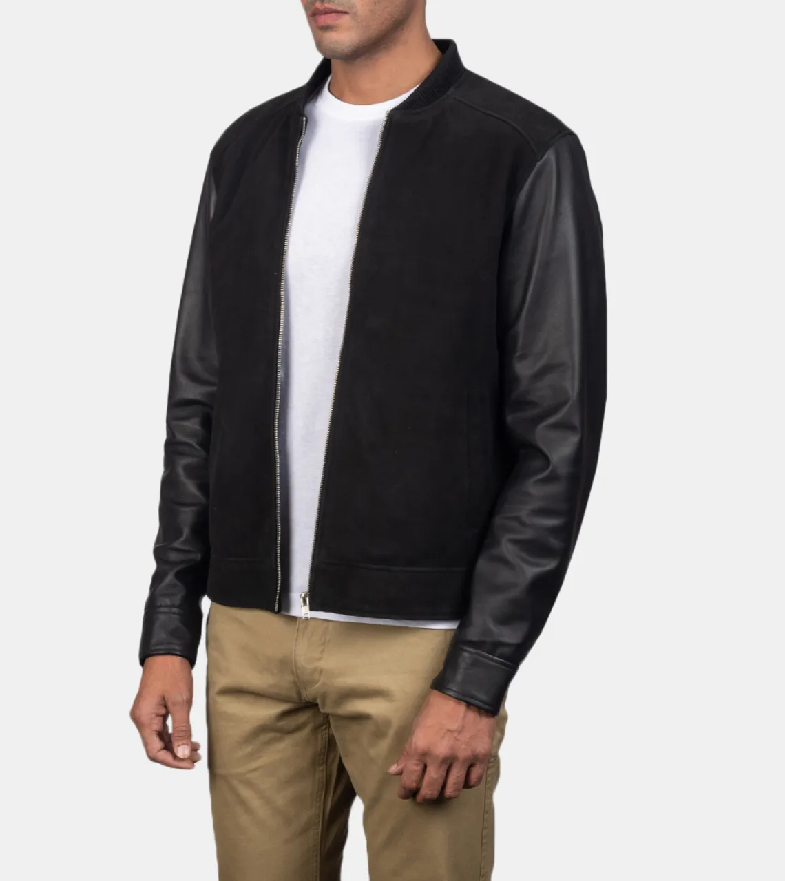 Kiyort Men's Black Suede Leather Jacket
