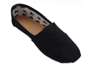 Ladies canvas espadrilles in black