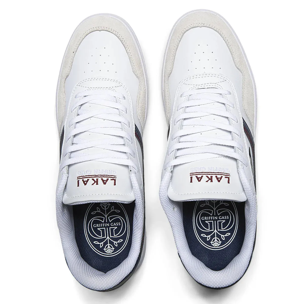 Lakai Terrace Griffin Gass Pro Shoe - White / Navy Suede
