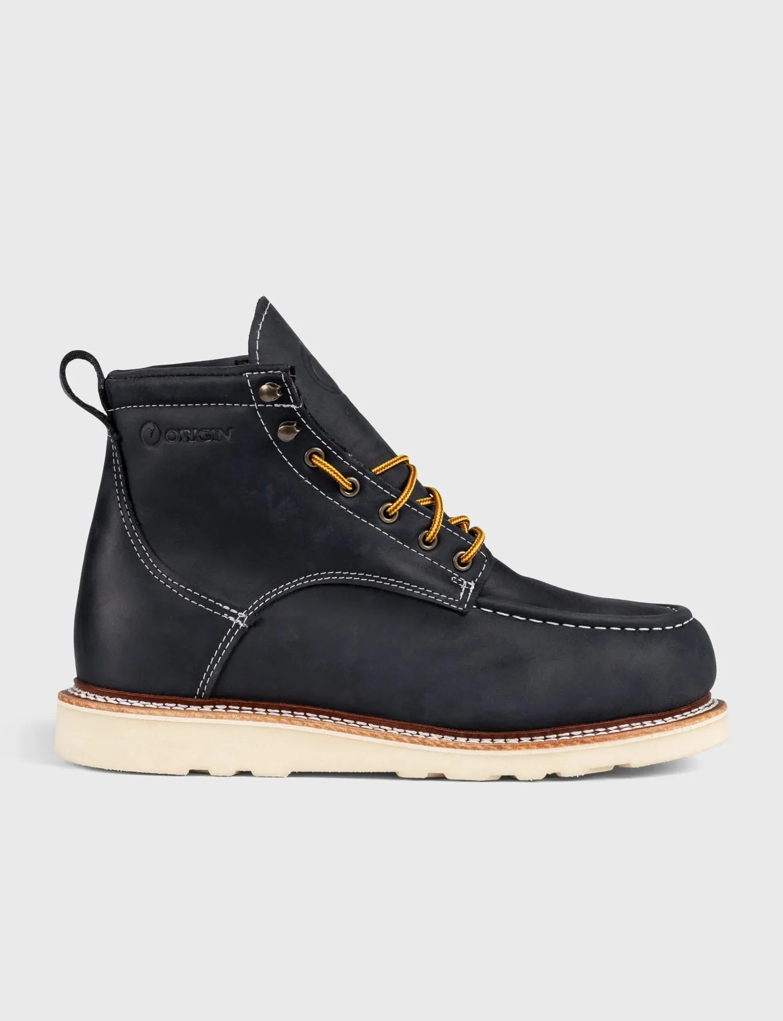 MAINE MOC STEEL TOE BOOT 6" - NATURAL WEDGE SOLE - GRADED QUALITY