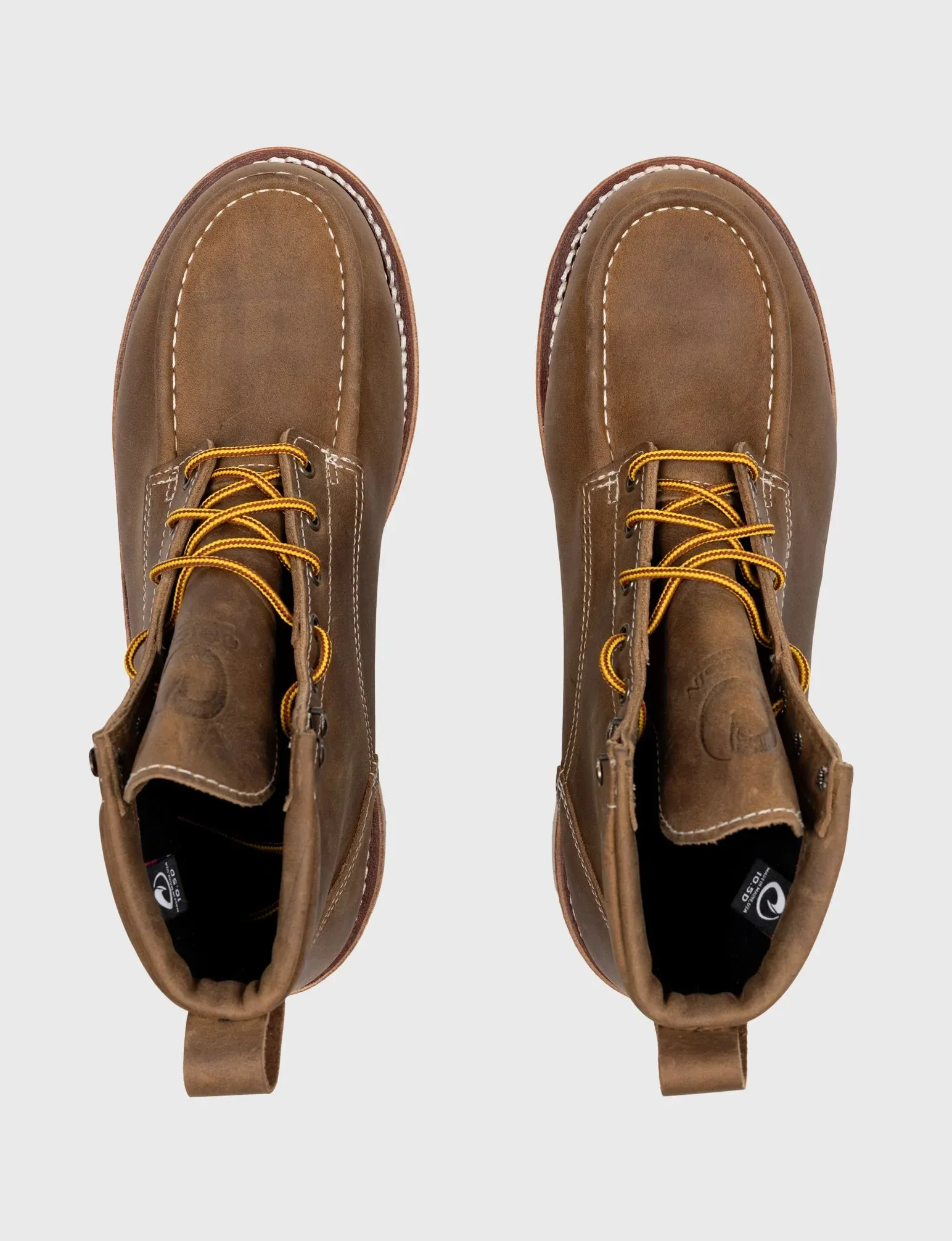 MAINE MOC STEEL TOE BOOT 6" - NATURAL WEDGE SOLE - GRADED QUALITY