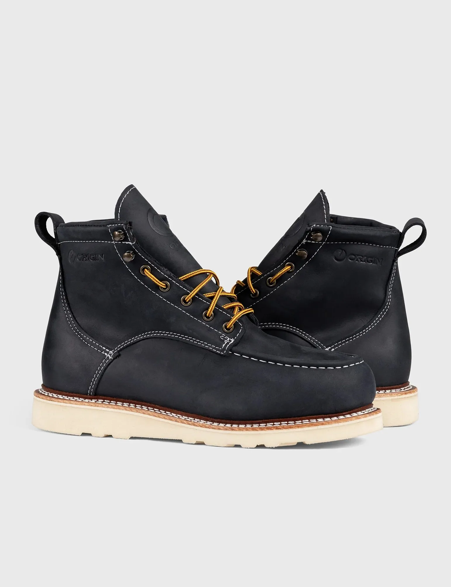 MAINE MOC STEEL TOE BOOT 6" - NATURAL WEDGE SOLE - GRADED QUALITY