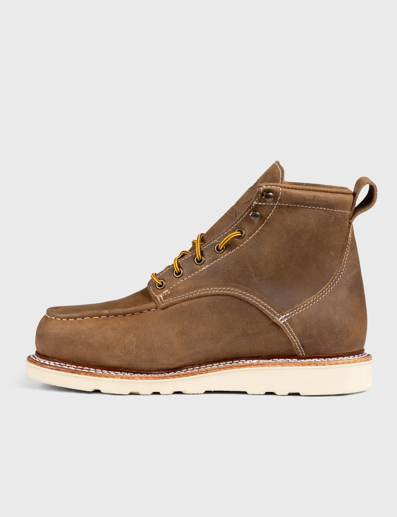 MAINE MOC STEEL TOE BOOT 6" - NATURAL WEDGE SOLE - GRADED QUALITY