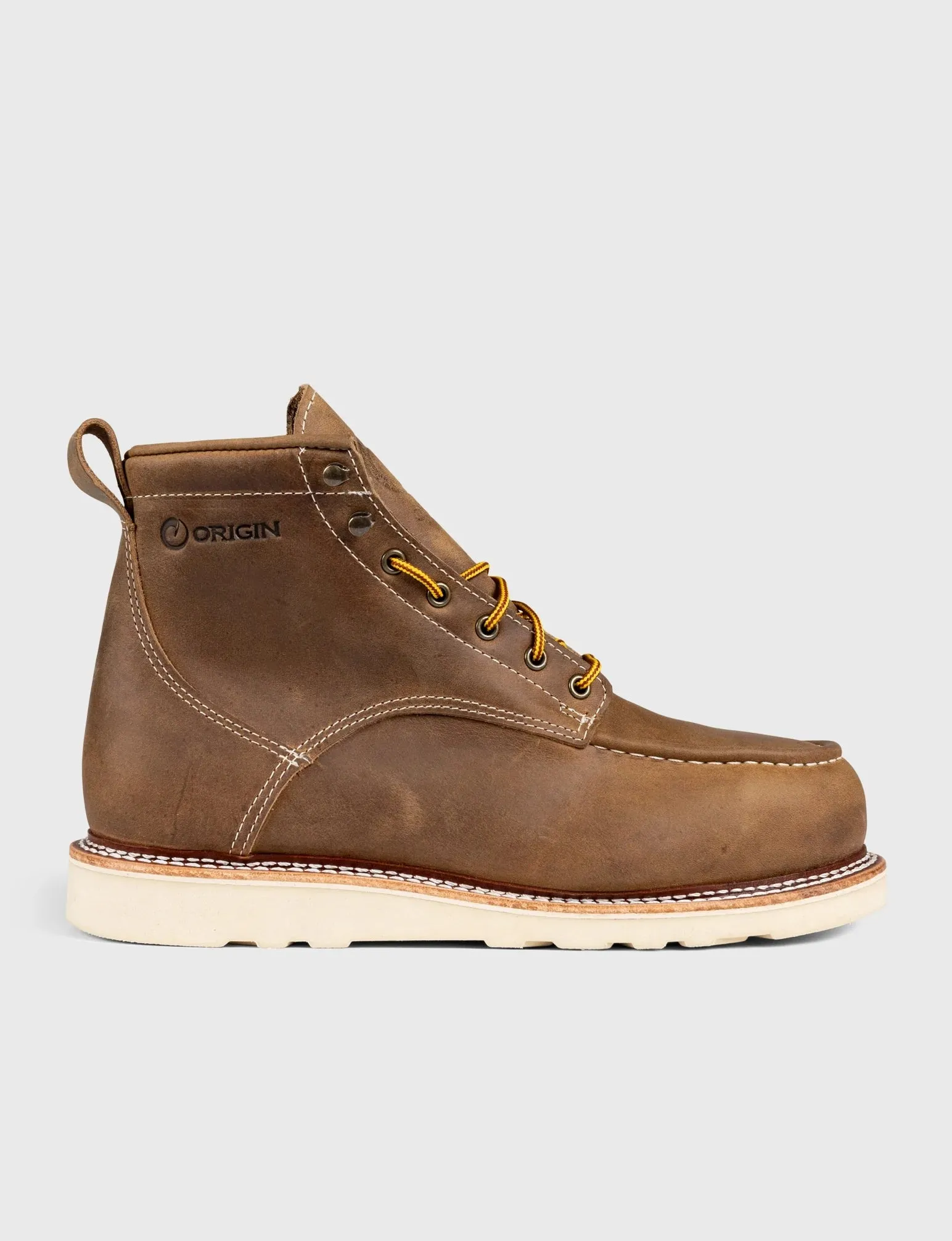 MAINE MOC STEEL TOE BOOT 6" - NATURAL WEDGE SOLE - GRADED QUALITY
