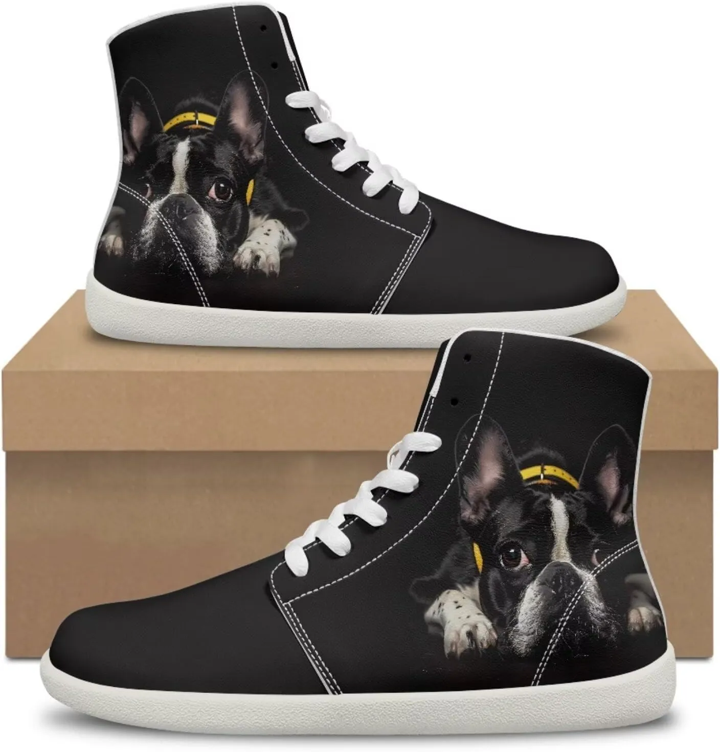 Men's Sneakers Animals Print Women Barefoot Shoes Hightop Sneakers Wide Toe Anti Slip Work Sneaker Minimalist Zero Drop Sole Shoes