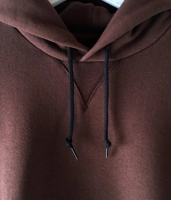 MHL./19AW LIGHT LOOPBACK COTTON HOODIE MENS (BROWN)