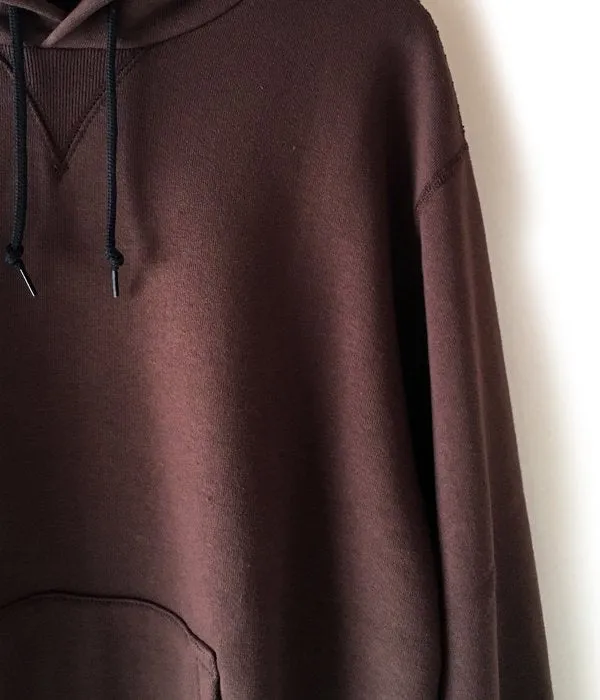 MHL./19AW LIGHT LOOPBACK COTTON HOODIE MENS (BROWN)