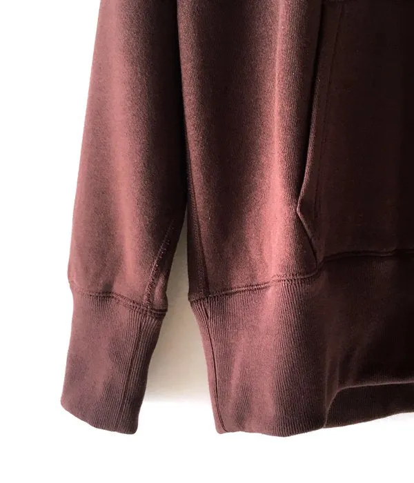 MHL./19AW LIGHT LOOPBACK COTTON HOODIE MENS (BROWN)