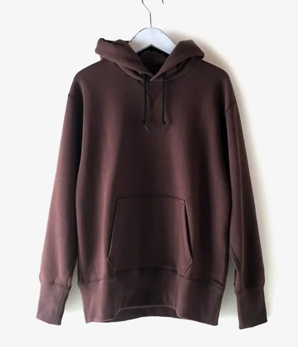 MHL./19AW LIGHT LOOPBACK COTTON HOODIE MENS (BROWN)