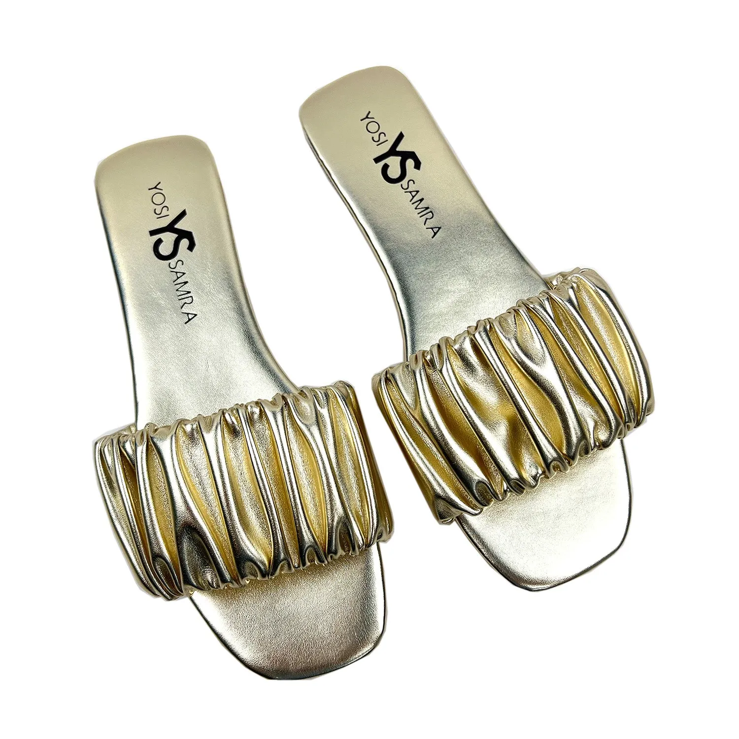 Naomi Ruched Sandal in Gold