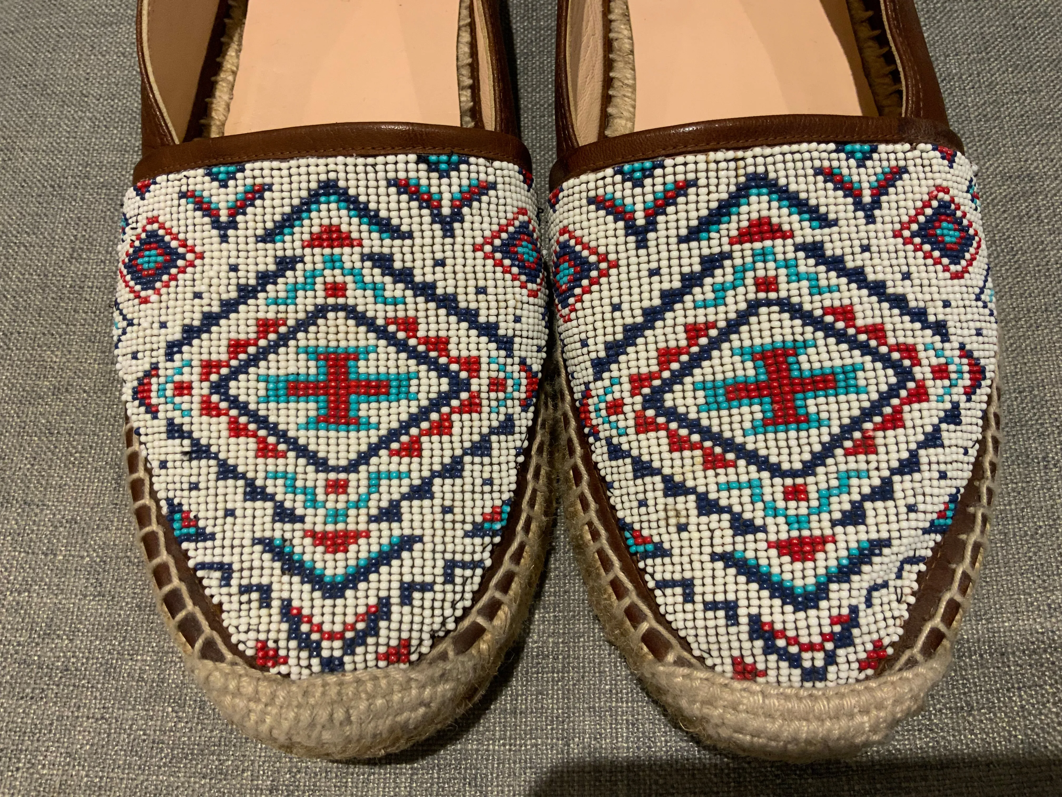 Ralph Lauren Polo Joanne Beaded Espadrille Shoes Size US 10 UK 7 EU 40 ladies