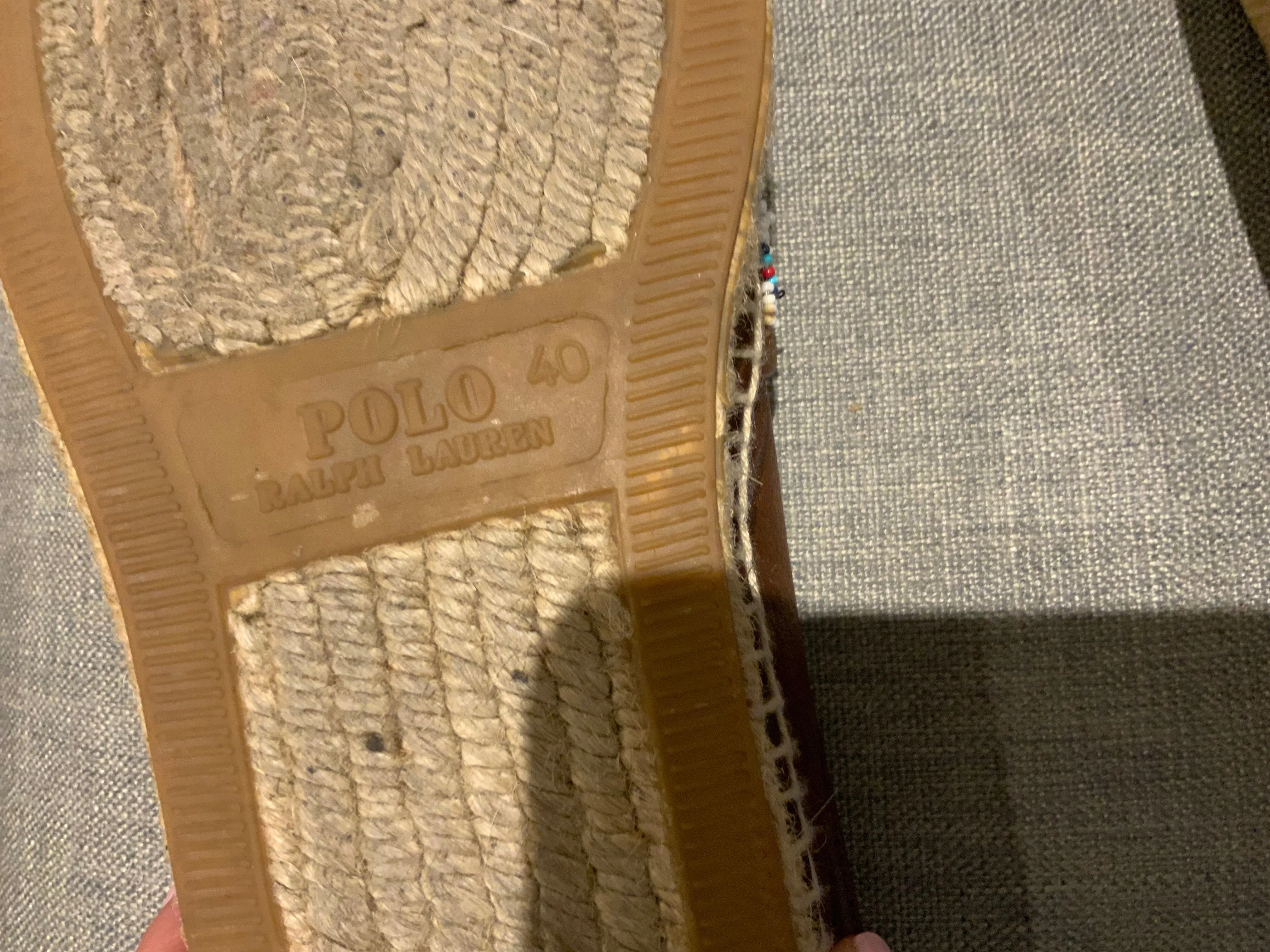 Ralph Lauren Polo Joanne Beaded Espadrille Shoes Size US 10 UK 7 EU 40 ladies