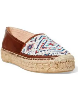Ralph Lauren Polo Joanne Beaded Espadrille Shoes Size US 10 UK 7 EU 40 ladies