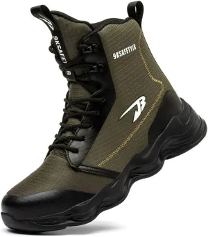 Safety Shoes for Men Fashion Industrial Construction high top Steel Toe Work Shoes Lightweight Sneakers