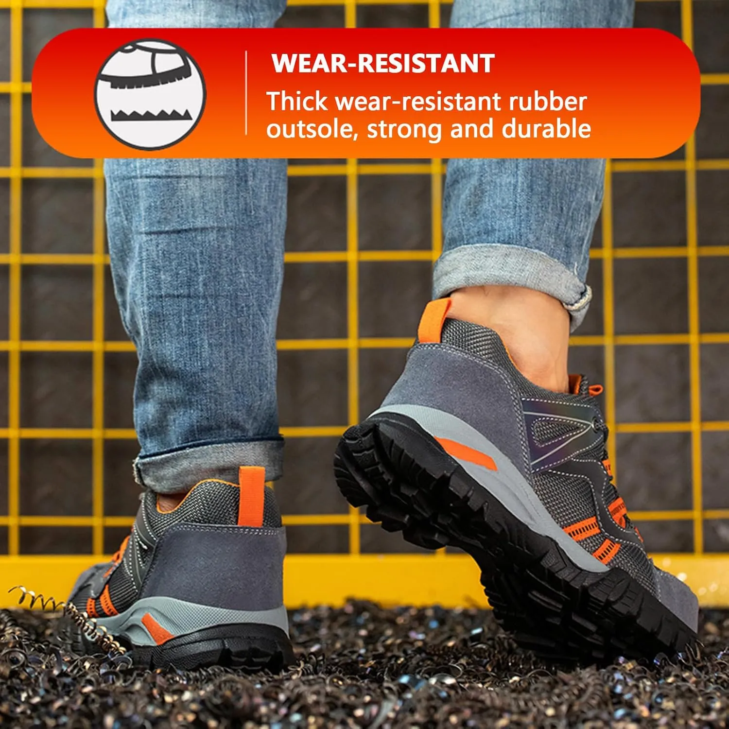 Safety Shoes Steel Toe Cap Shoes for Men Lightweight Work Boots Non Slip Construction Puncture Proof Shoes