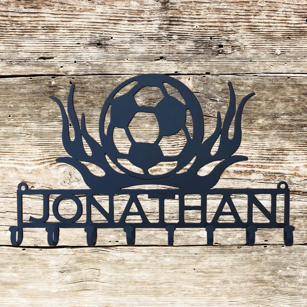 Soccer Lover’s Flaming Medal Display Rack (Y27)