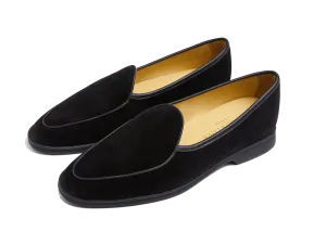 Stride Loafers in Black Glove Suede Dark Sole