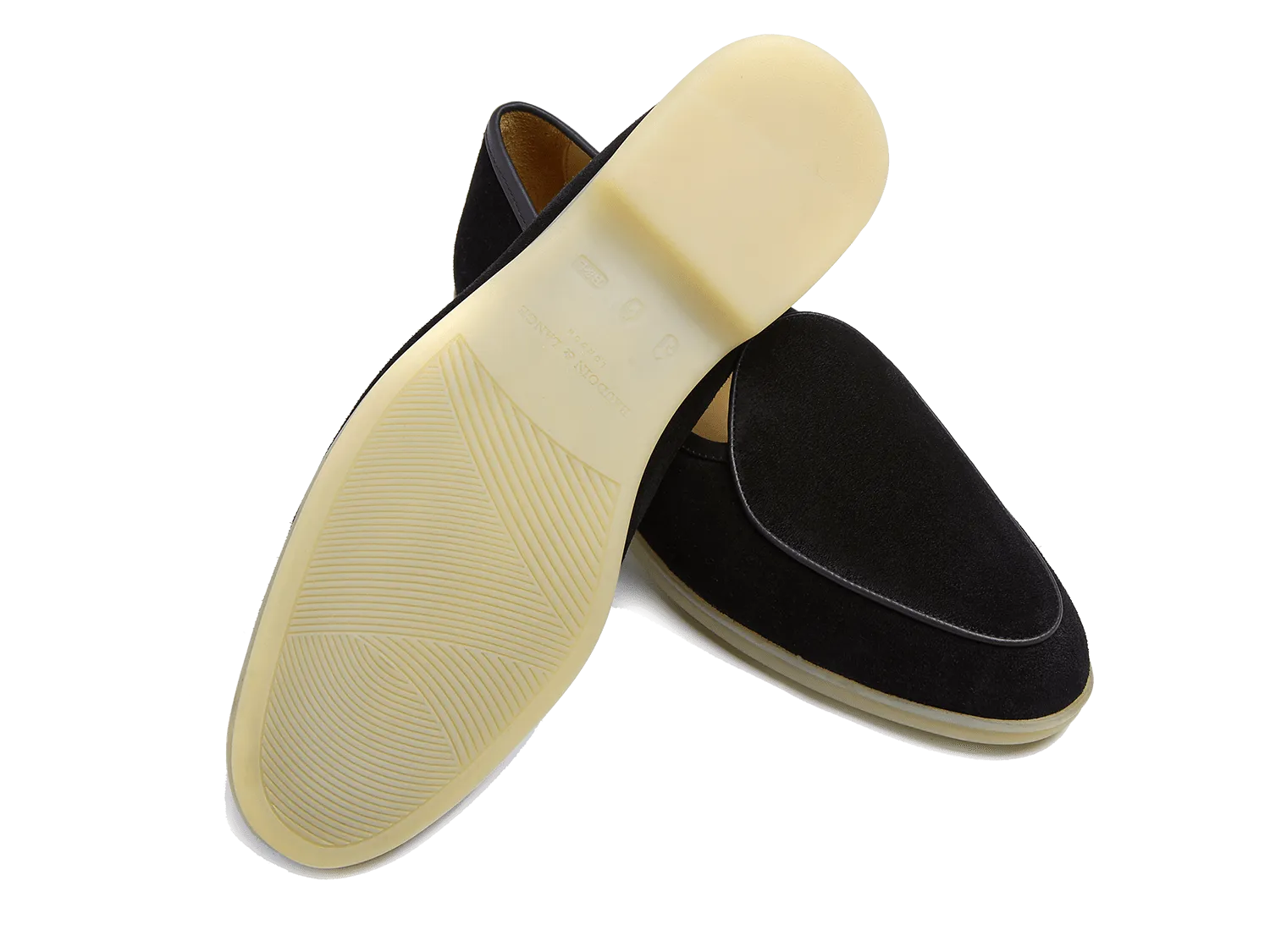 Stride Loafers in Black Glove Suede Natural Sole