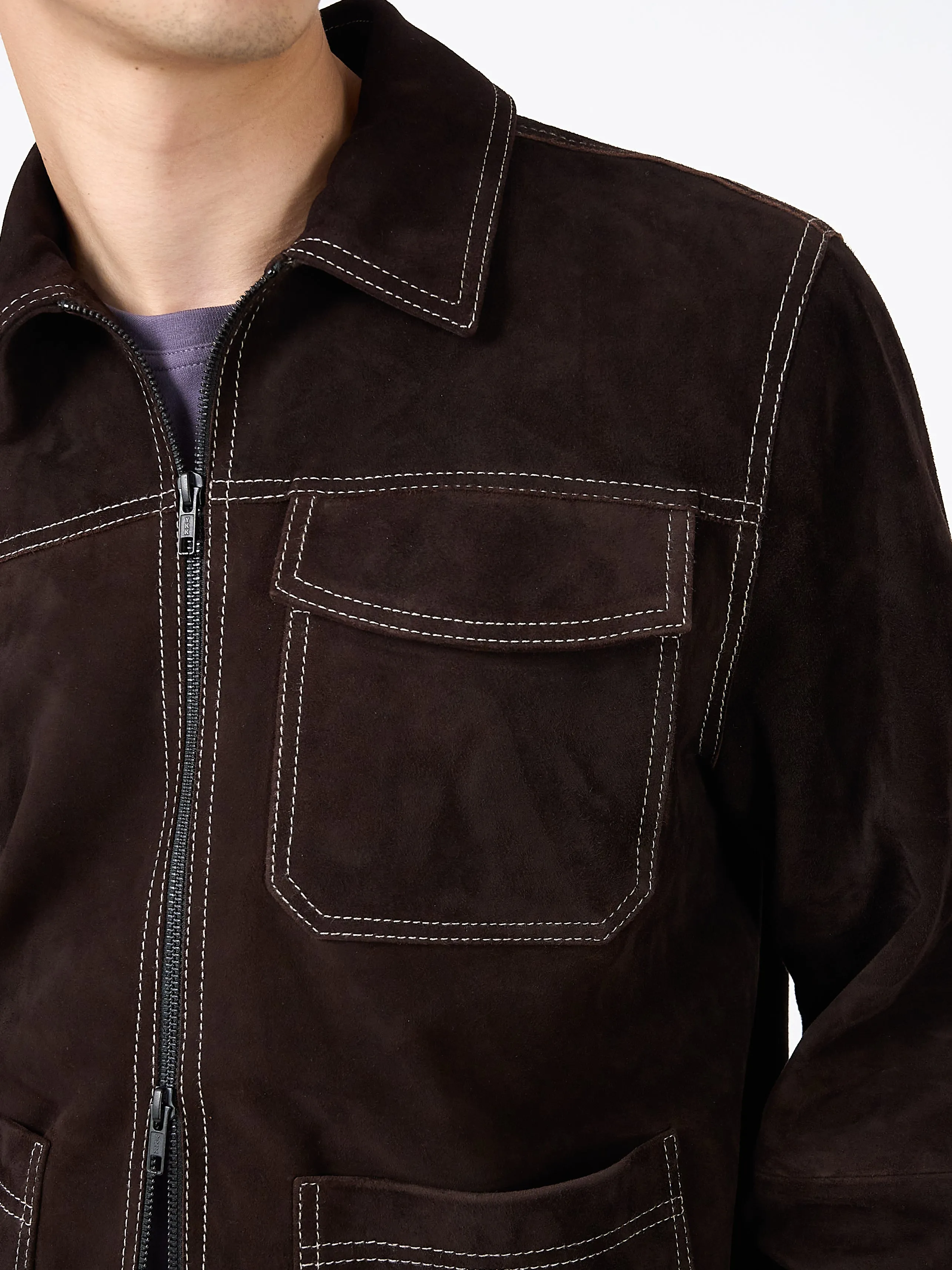 Suede Hardwick Jacket Suede Chocolate Brown