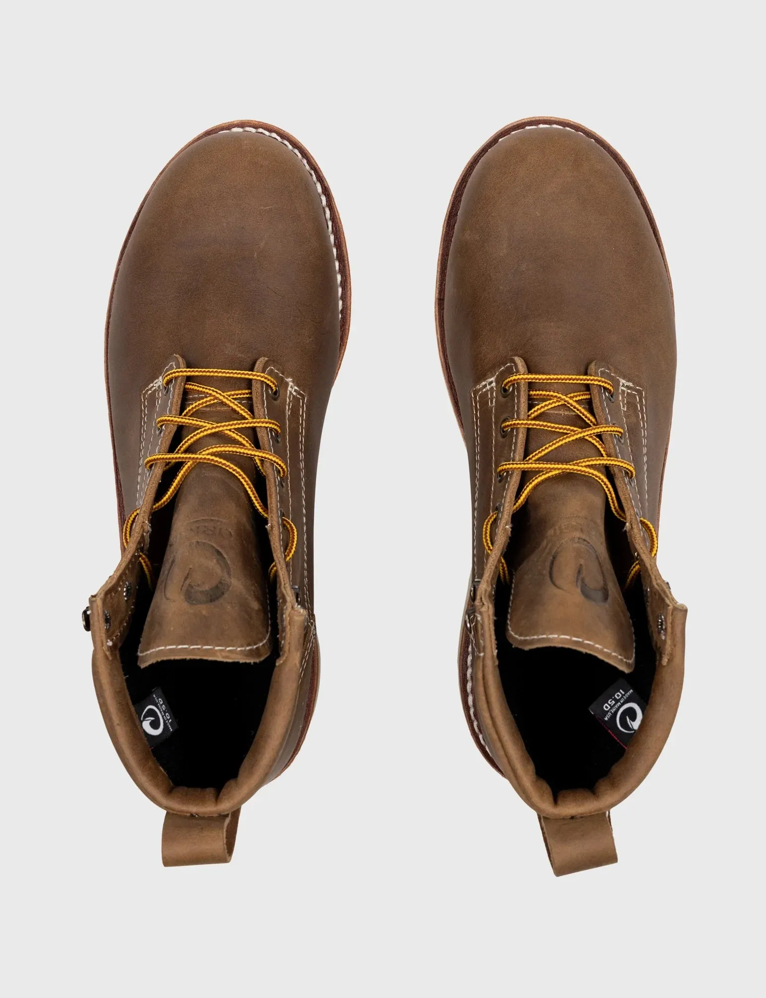 THE WILTON 6" STEEL TOE WORK BOOT - NATURAL WEDGE SOLE - GRADED QUALITY