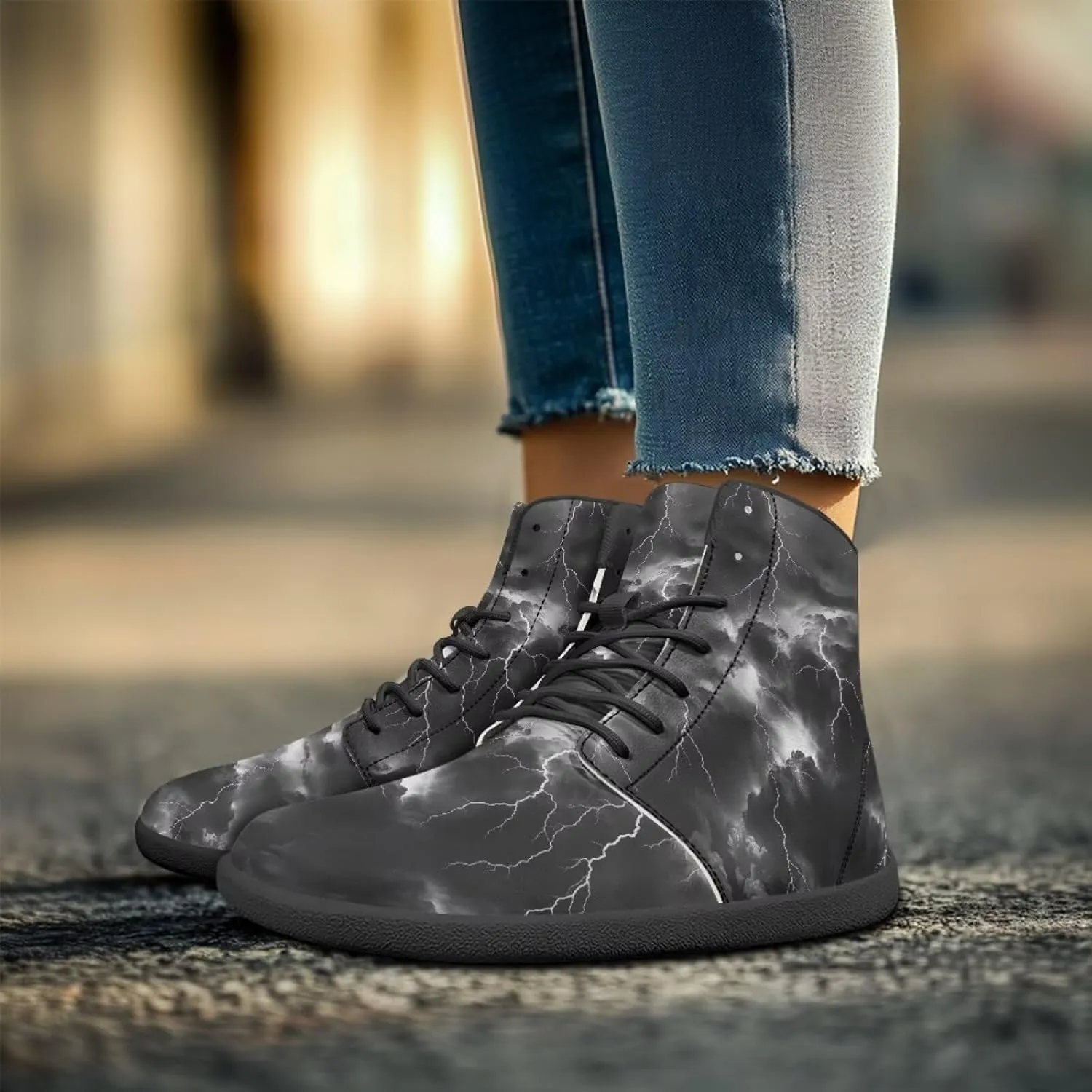Unisex Womens Mens High Top Business Shoes Lace Up Running Athletic Sneakers Casual Walking Shoe