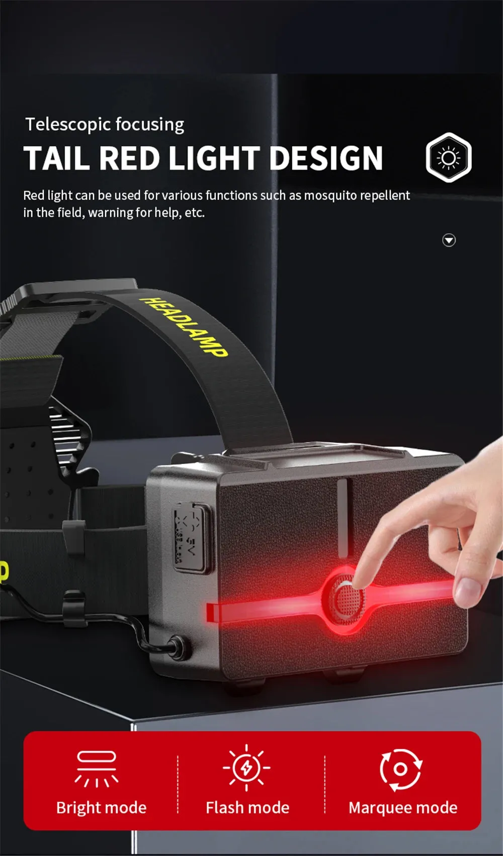 XHP360 LED Headlamp Zoomable Sensor Headlight USB Rechargeable Head Flashlight Outdoor Waterproof Fishing Emergency Power Bank